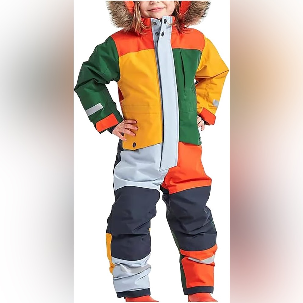 NEW Unisex Snowsuit One Piece Waterproof Windproof Reflective •Size 7-10